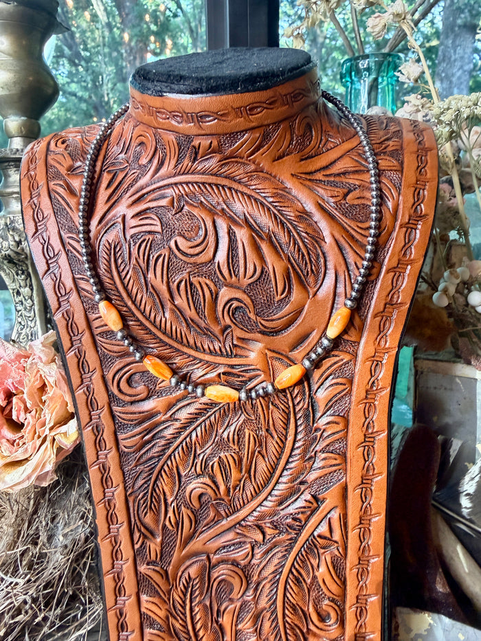 Orange Spiny Oyster Necklace– 14.5”