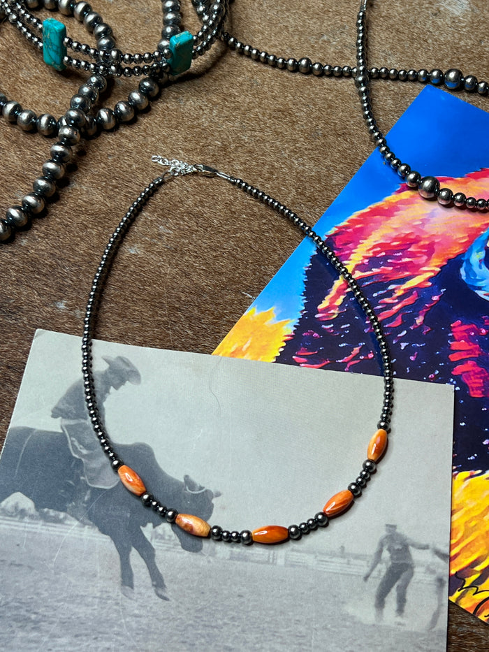 Orange Spiny Oyster Necklace– 14.5”