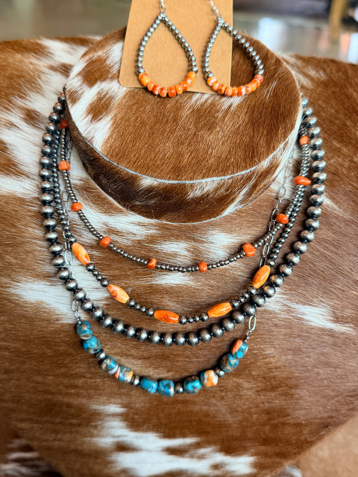 Orange Spiny Oyster Necklace– 14.5”