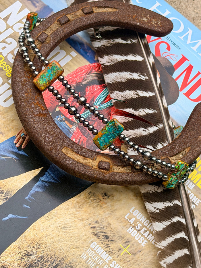 Orange/Turquoise Double Strand Necklace