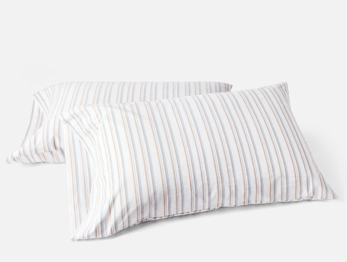 Organic Crinkled Percale™ Pillowcases - Coyuchi | Surf Stripe