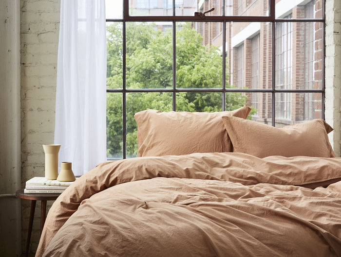 Organic Crinkled Percale™ Pillowcases - Coyuchi | Ginger