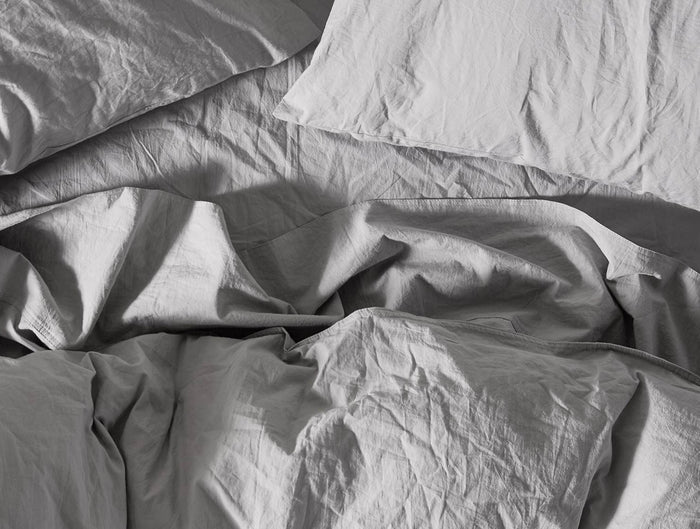 Organic Crinkled Percale™ Pillowcases - Coyuchi | Pewter