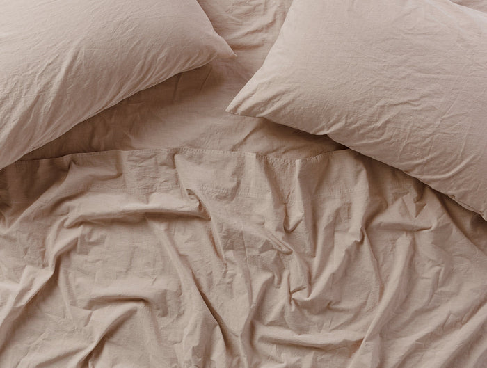 Organic Crinkled Percale™ Pillowcases - Coyuchi | Hazel Chambray