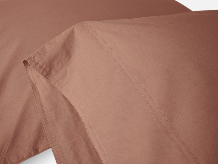 Organic Crinkled Percale™ Pillowcases - Coyuchi | Praline