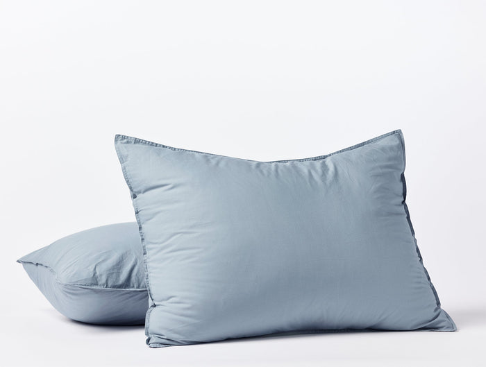 Organic Crinkled Percale™ Sham | Steel Blue