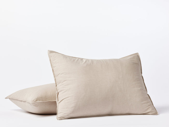 Organic Crinkled Percale™ Sham -coyuchi | Hazel Chambray