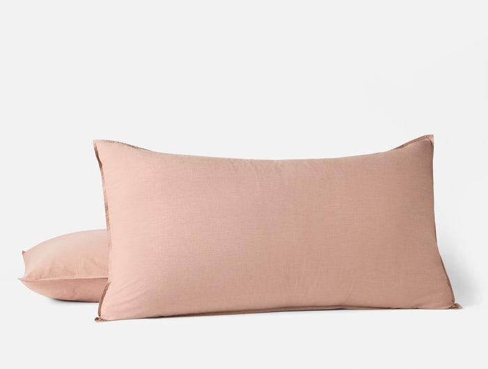 Organic Crinkled Percale™ Sham - Coyuchi | Praline Chambray
