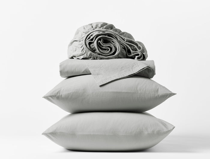 Organic Crinkled Percale™ Sheet Set - Coyuchi | Pewter