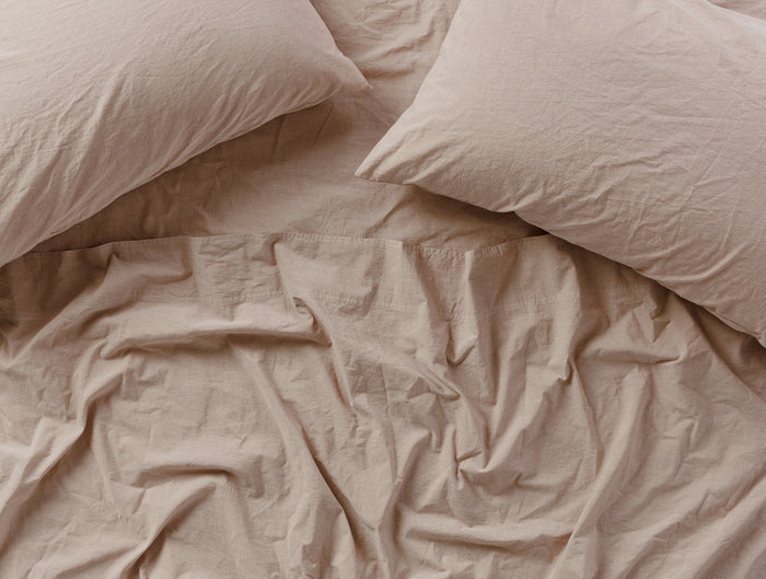 Organic Crinkled Percale™ Sheets | Hazel Chambray