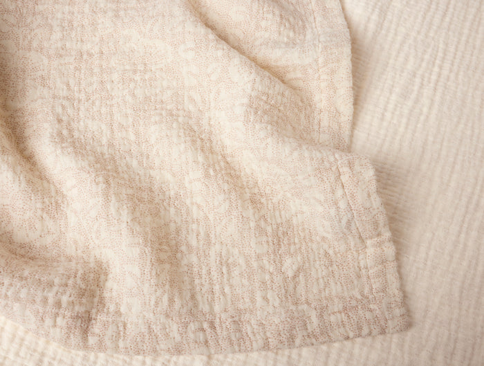 Organic Print Matelasse Baby Blanket
