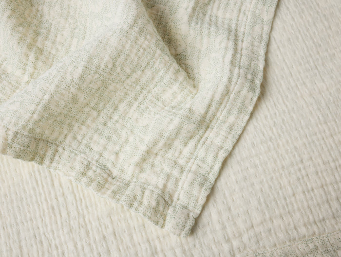 Organic Print Matelasse Baby Blanket