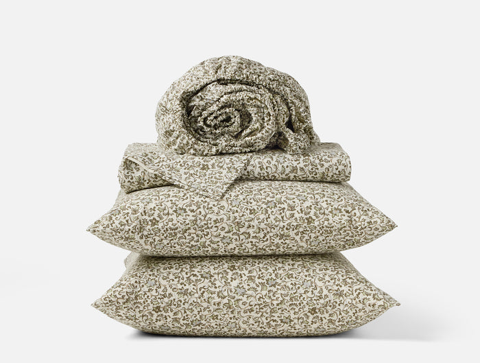 Organic Print Percale Sheet Set