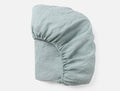 Organic Relaxed Linen Fitted Sheet - Coyuchi | Pacific Blue Chambray
