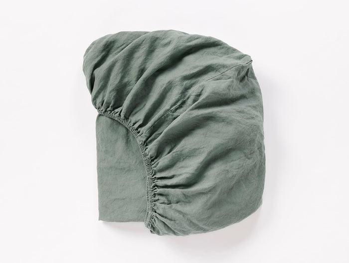 Organic Relaxed Linen Fitted Sheets | Juniper