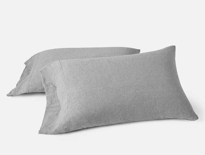 Organic Relaxed Linen Pillowcases - Coyuchi | Slate Chambray