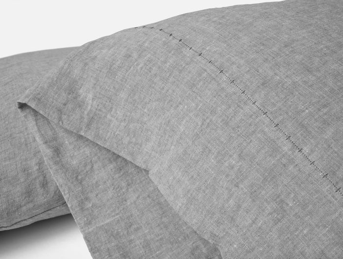 Organic Relaxed Linen Pillowcases - Coyuchi | Slate Chambray