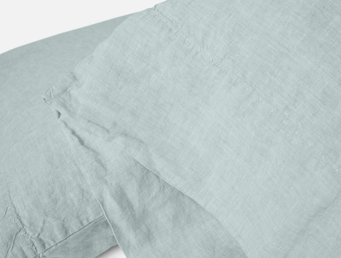 Organic Relaxed Linen Pillowcases - Coyuchi | Pacific Blue Chambray