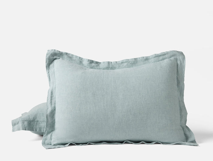 Organic Relaxed Linen Sham - Coyuchi | Pacific Blue Chambray