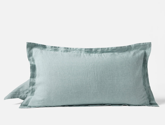 Organic Relaxed Linen Sham - Coyuchi | Pacific Blue Chambray