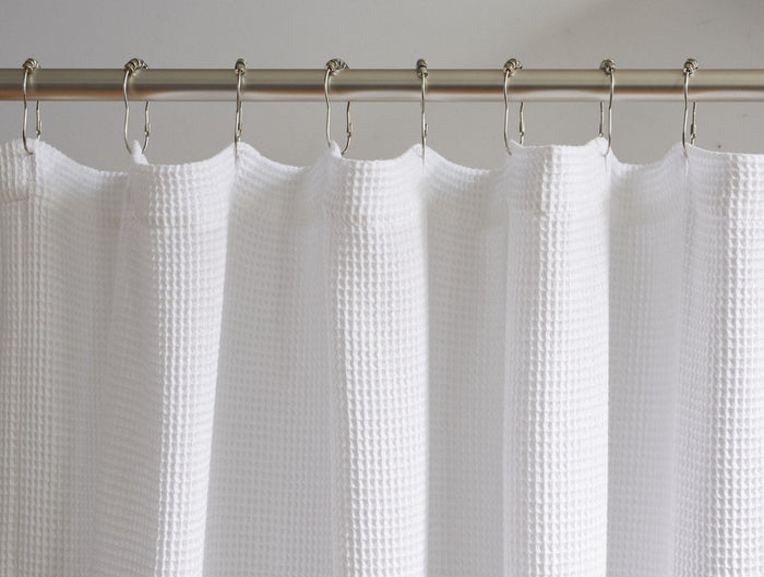 Organic Waffle Shower Curtain | Alpine White