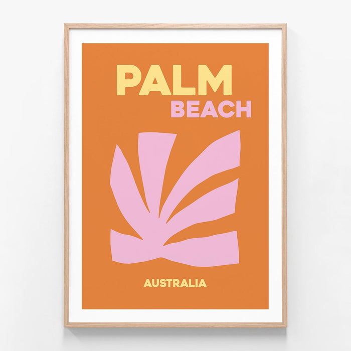 Palm Beach Australia oak framed art print