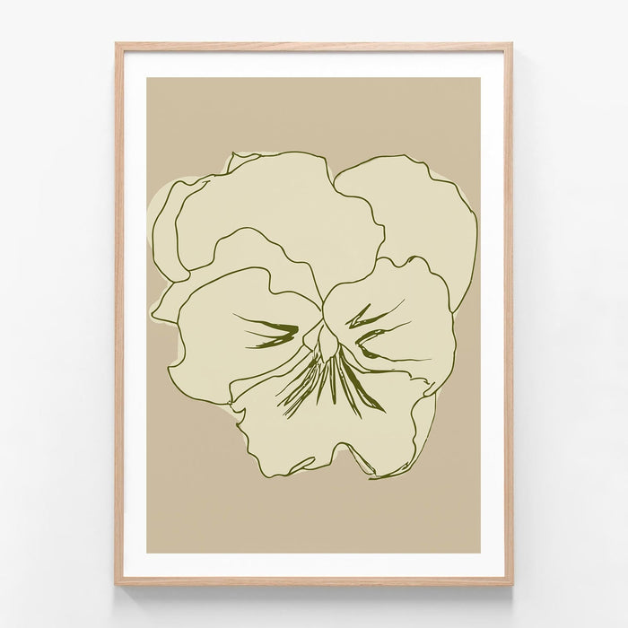 Pansy Lines oak framed print