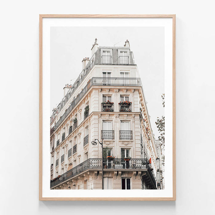 Paris Streets wall art print in oak frame