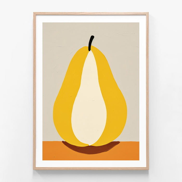 Pear Affair oak framed print