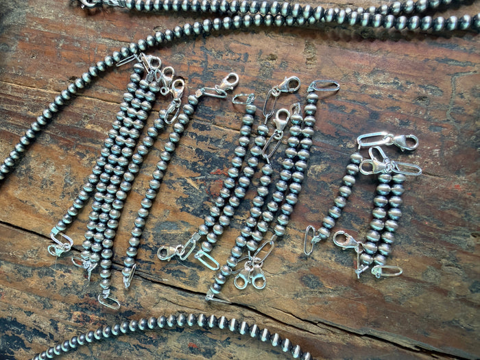 Pearl Extenders, 4mm Sterling Silver Pearl Necklace Extenders, choose your length