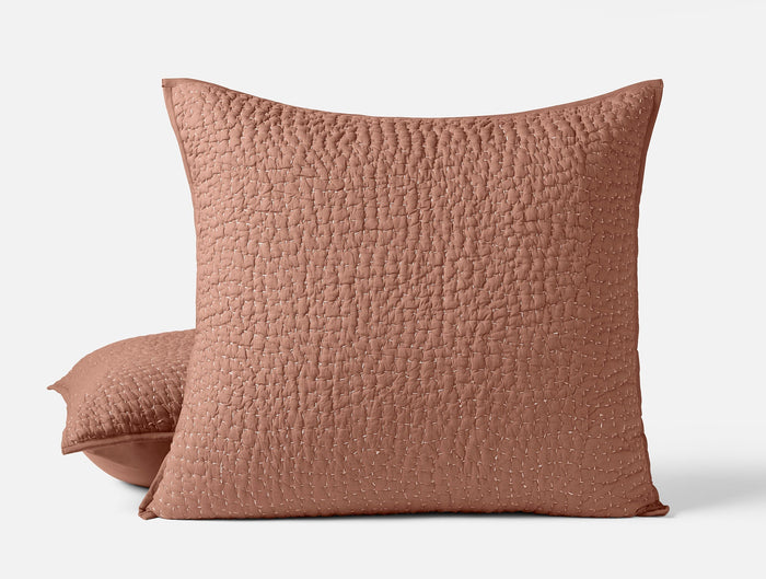 Pebbled Handstitched Organic Sham - Coyuchi | Praline