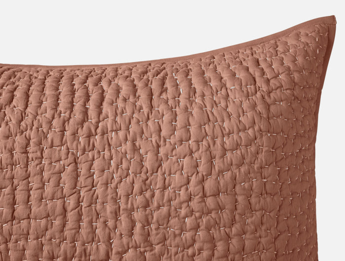 Pebbled Handstitched Organic Sham - Coyuchi | Praline