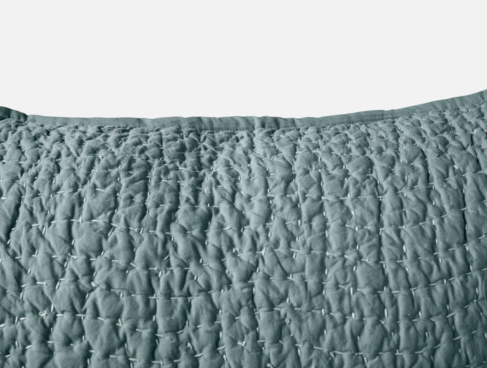 Pebbled Handstitched Organic Sham - Coyuchi | Lagoon
