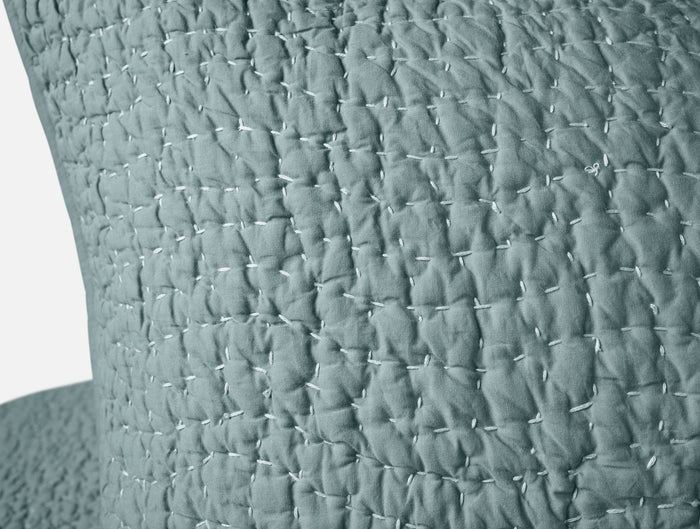 Pebbled Handstitched Organic Sham - Coyuchi | Lagoon