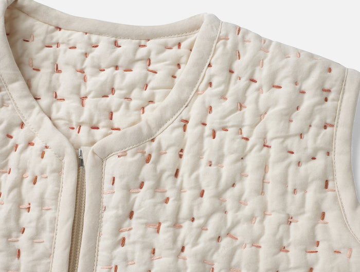 Pebble Handstitched Organic Snuggle Sack | Undyed w/Warms