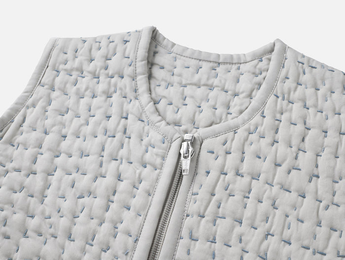 Pebble Handstitched Organic Snuggle Sack | Pale Gray w/Cools