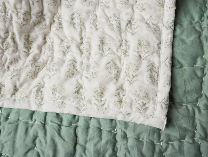 Pebbled Handstitched Organic Toddler Quilt