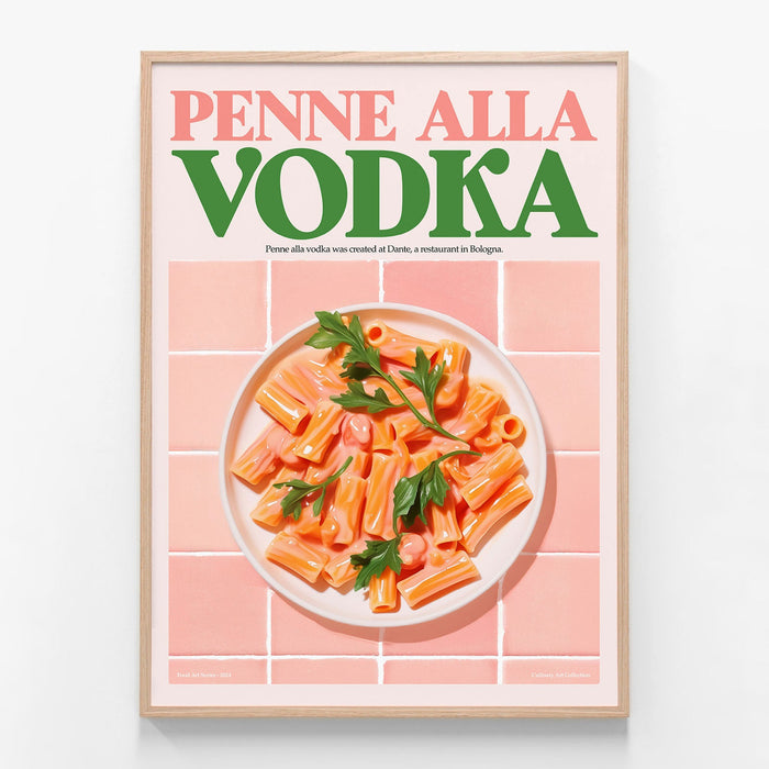 Penne Alla Vodka oak framed print