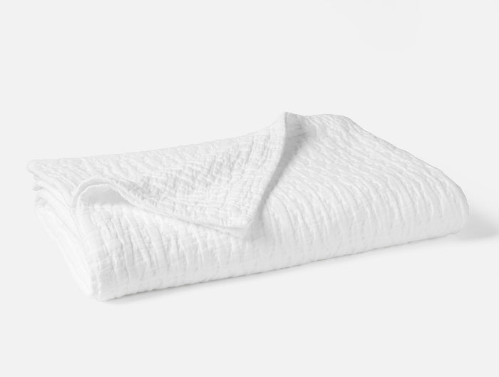 Pescadero Matelasse Organic Blanket - Coyuchi | Alpine White