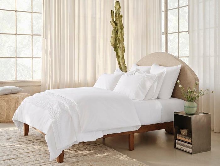 Pescadero Matelasse Organic Blanket - Coyuchi | Alpine White