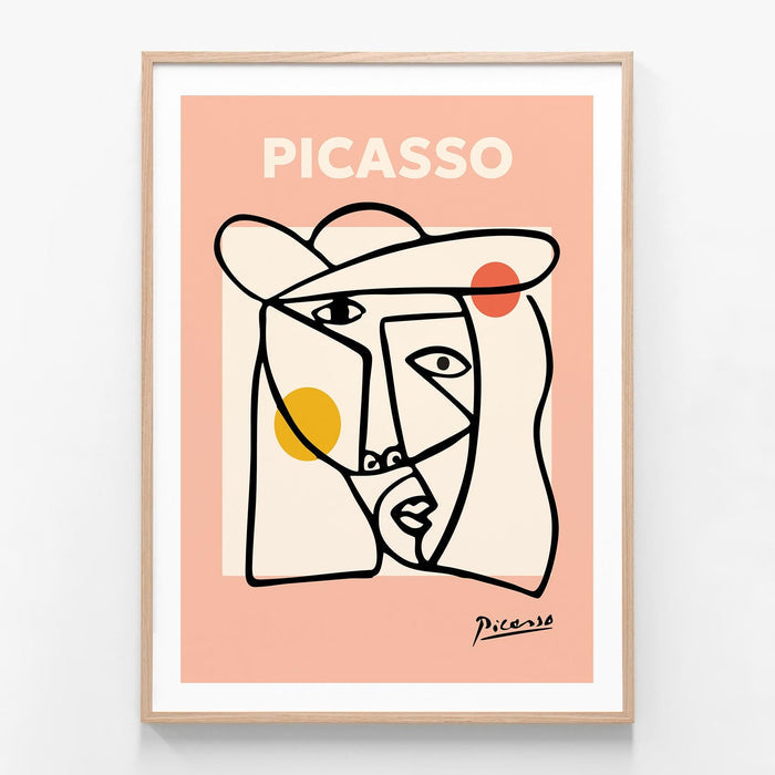 Picasso oak framed print