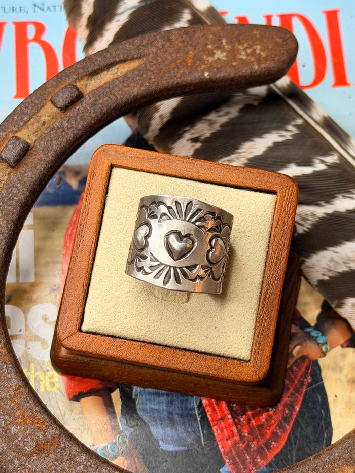 Pillow Heart stamped Ring by Bree Mendoza, size 9.25