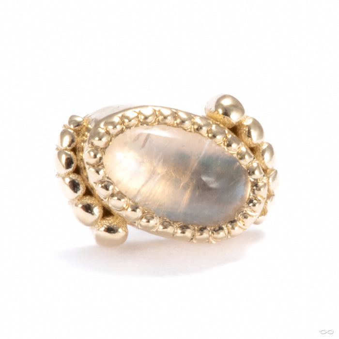 Portal Press-fit End in Gold from Seasons Handmade with moonstone