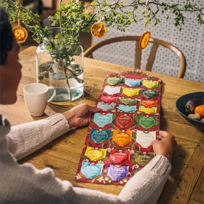 Pukka Days of Joy Advent Calendar on itchen table