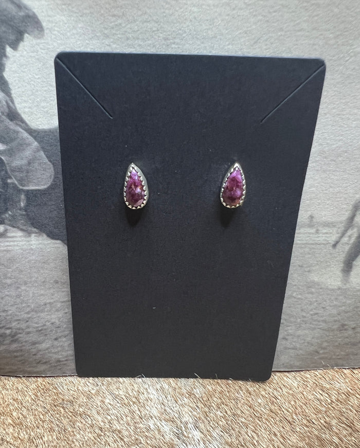 Purple Spiny Oyster Navajo Studs
