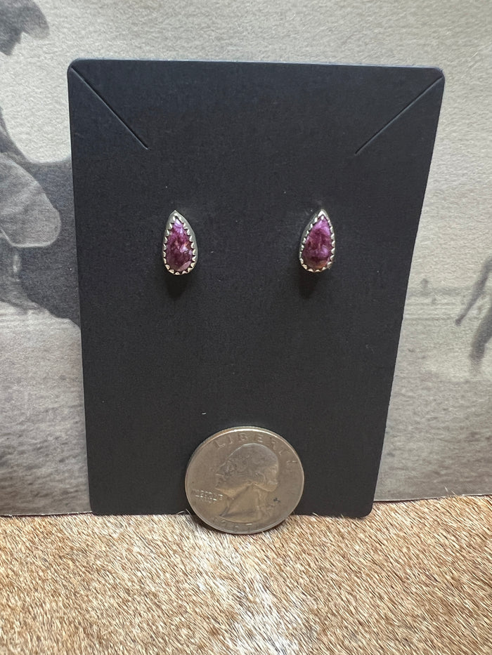 Purple Spiny Oyster Navajo Studs