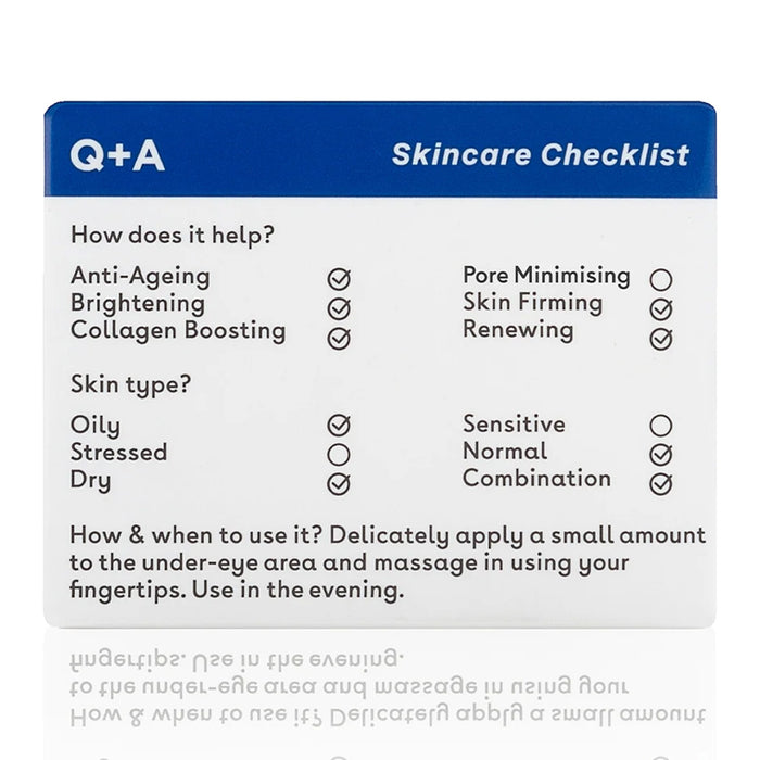 Skincare checklist with Q&A format on a white background