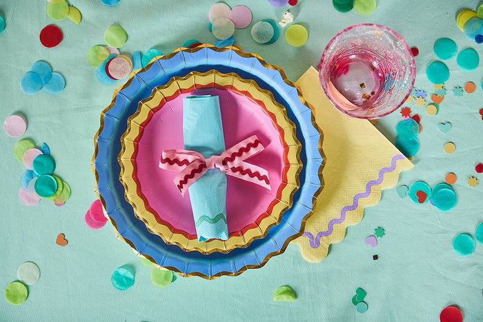 Rainbow Ric Rac Assorted Dessert Plate Set