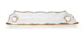Rectangular Glass Tray with Handles and Gold Rim