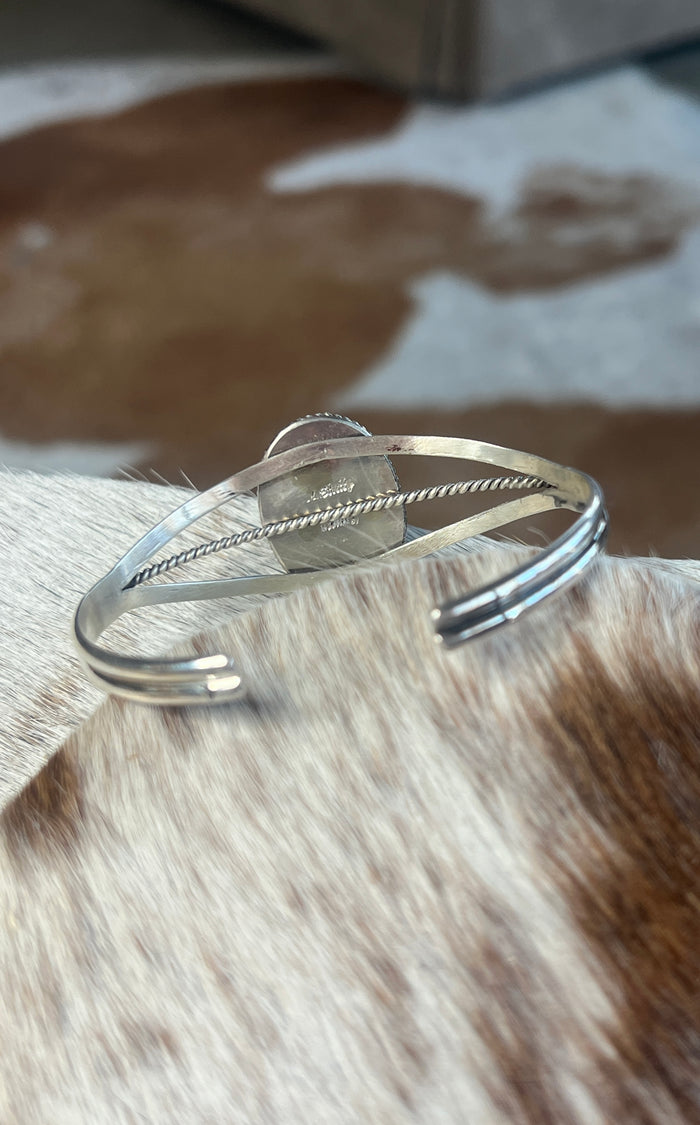 Red Rose Copper Dahlia Cuff by L Etcitty